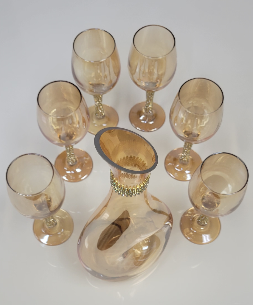 Golden Creative Glass Container Set + Glasses