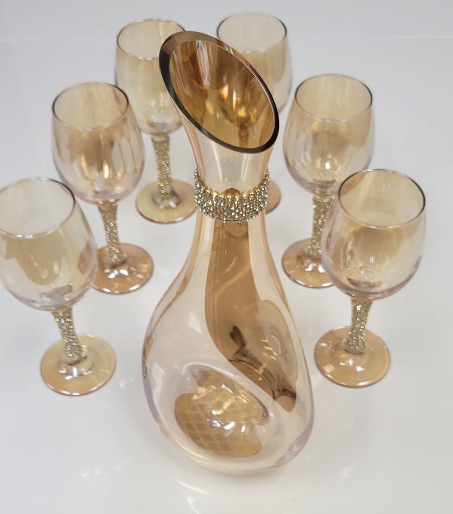 Golden Creative Glass Container Set + Glasses