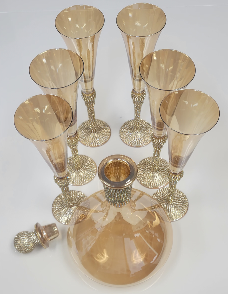 Golden Creative Glass Container Set + Tall Glasses