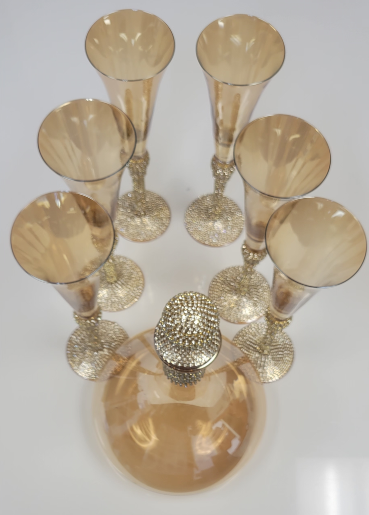 Golden Creative Glass Container Set + Tall Glasses