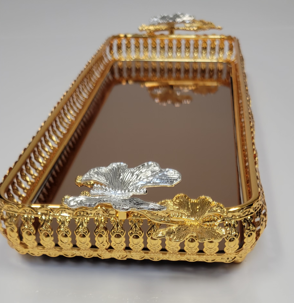 Gold Metal Serving Tray large