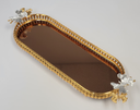 Oval Gold Metal Serving Tray large