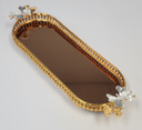 Oval Gold Metal Serving Tray large