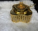 Gold Plated Sugar Pot with Spoon 