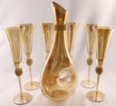 Tall Golden Creative Glass Container Set + 6 Glasses